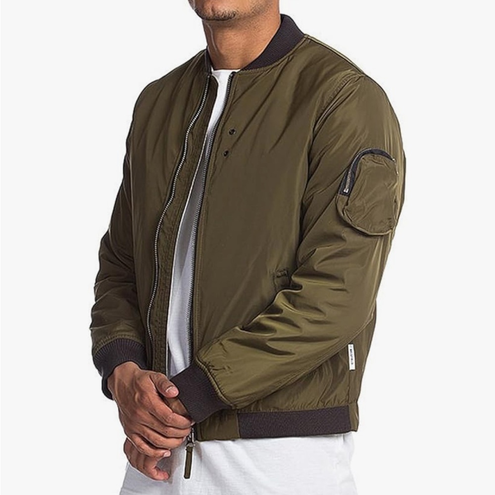 Dark olive army green Bellfield bomber jacket men’s small